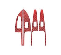 Protector Cover Trim interni Per Ford Per Mondeo 2022 2023 4 Pezzi In Fibra Carbonio Auto Alzacristallo Elettrico Sollevatore Pulsanti Interruttore Cornice Pannello Decorazione(Red)