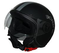 Protectwear - Casco open face H710 nero opaco con visiera montata, pilot design - M
