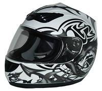 protectWEAR Casco moto bianco blu H510-11-WB design drago - S