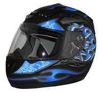 protectWEAR Casco moto blu-nero opaco H-510-BL - M