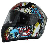 protectWEAR - Casco moto Casco integrale con visiera parasole integrata e visiera pieghevole V128-MU - XL