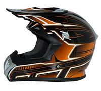 protectWEAR Casco Moto, casco Motocross, casco Enduro nero arancione FS603-OR - M