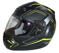 protectWEAR - Casco moto H510 Arrow nero opaco/giallo neon - M