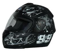 protectWEAR Casco moto nero/grigiore opaco strade design con visiera FS-801-99 - L