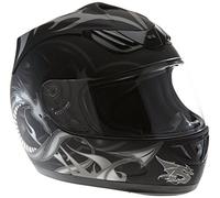 protectWEAR Casco moto nero H-510-11SW design drago - S