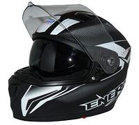 protectWEAR the safety kick Casco moto integrale Casco integrale con visiera parasole integrata e visiera pieghevole FS-818-SW-XL