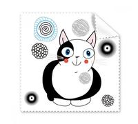 proteggere Animal Pet Lover Cartoon cute fat Cat Illustration occhiali panno di pulizia Gift Phone Screen Cleaner 5PCS