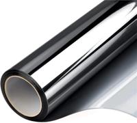 Proteggere dalla luce solare Pellicola for finestre a specchio unidirezionale 2/3/5M pellicola solare riflettente autoadesiva pellicola for la privacy(Black silver,40x200cm)