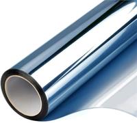 Proteggere dalla luce solare Pellicola for finestre a specchio unidirezionale 2/3/5M pellicola solare riflettente autoadesiva pellicola for la privacy(Blue silver,50x100cm)