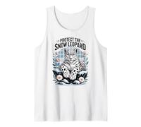 Proteggere Il Leopardo delle Nevi, Simpatico Gatto Grande con Fiori Canotta