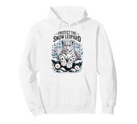 Proteggere Il Leopardo delle Nevi, Simpatico Gatto Grande con Fiori Felpa con Cappuccio