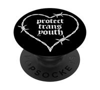 Proteggere Trans Youth | Cuore filo spinato Lgbtq Leftist Pride PopSockets PopGrip Adesivo
