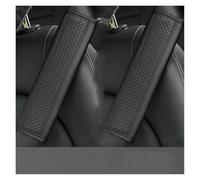 Proteggi 1/2 Pz PU Pelle Auto Cintura Di Sicurezza Spalla Copertura In Rilievo Protettiva Confortevole Ricamato Trim Cuscino Cintura Sicurezza(Black 2pcs)