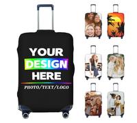 Proteggi Bagagli Personalizzati,Copertura per Valigia Personalizzata Protettore da Viaggio con Foto, Doppia Faccia Design Differente,Elasticizzata Lavabile Anti-Graffio Coperture per Bagaglio