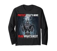 Proteggi ciò Che è Mio Paura Qual è Il Prossimo Divertente Alpha Wolf Meme Maglia a Manica