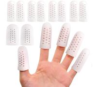 Proteggi Dita in Silicone, 10 Pezzi Copridita Mani Traspiranti, Protezioni Per le Dita, Ottimo Per Vesciche, Artrite Alle Dita, Incrinatura di Dita, Eczema Alle Mani.(bianco)