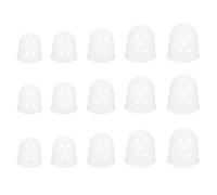 Proteggi Dita per Chitarra in Silicone 15 Pezzi, 5 Misure, Bianco