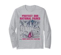 Proteggi i Nostri parchi Nazionali Cryptid Campfire Camping Maglia a Manica