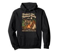 Proteggi i Nostri parchi Nazionali Mothman Cryptid Weirdcore Horror Felpa con Cappuccio