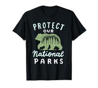 Proteggi i nostri parchi nazionali Orso USA Natura Escur Maglietta
