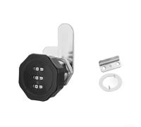 Proteggi il tuo armadio e il tuo cassetto con serratura a combinazione a 3 cifre in lega di zinco con codice password ripristinabile per applicazioni come armadietti e cassette degli attrezzi (nero)