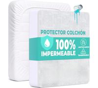 Proteggi Materasso 90, 105, 135 o 150 cm Coprimaterasso Impermeabile in Cotone e Microfibra con Fodera Elasticizzata Coprimaterasso Traspirante Ipoallergenico Antiacaro Lavabile in Lavatrice