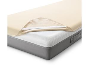 Proteggi-materasso Sleezzz Basic Molton 140 x 190 cm, proteggi-materasso in 100% cotone, colori naturali, tensione fissa