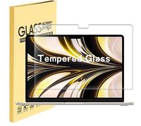 Proteggi schermo in vetro temperato compatibile con Apple MacBook Air 2022 da 13,6" modello A2681 con chip M2 e Touch ID [vetro temperato durezza 9H] [senza bolle] [anti impronte digitali]