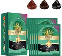 Protein Color Protect Hair Color Cream, Plant Extract Hair Dye Essence, Natural Plant Hair Dye for Grey Hair,Bubble Plant Hair Dye Shampoo, 10 bags/box. (Chestnut Brown)