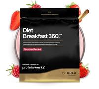 Protein Works | Diet Breakfast 360 - GOLD Innovation, Shake Colazione Sostitutivo Pasti Dietetico Salva-Tempo, Con Caffeina, Basso Zucchero, Frutti di Bosco, 9 Porzioni, 500g