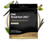 Protein Works | Diet Breakfast 360 - GOLD Innovation, Shake Colazione Sostitutivo Pasti Dietetico Salva-Tempo, Con Caffeina, Basso Zucchero, Crema alla Vaniglia, 36 Porzioni, 2kg