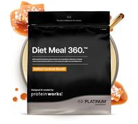 Protein Works | Diet Meal 360 - PLATINUM Innovation, Shake Sostitutivo Pasti Dietetico, Perdita Peso, 26 Vitamine & Minerali, Semi Di Lino, Inulina, Omega-3, Caramello Salato Intenso, 16 Pasti, 1kg