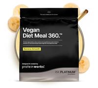 Protein Works | Vegan Diet Meal 360 - Platinum, Banana Vellutata, 500g | Shake Dietetico Vegan, Supporta Perdita Peso Sana, Miscela Vitamine & Minerali, Tè Verde, 8 Pasti