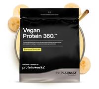 Protein Works | Vegan Protein 360 - PLATINUM Innovation, Polvere Proteica Vegan Premium, Shake Proteico Vegetale, Vitamine & Minerali Essenziali, Basso Zucchero, Banana Vellutata, 14 Porzioni, 500g