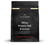 Protein Works | Whey Protein 360 - PLATINUM Innovation, Proteine Isolate in Polvere. Whey Isolate, Omega 3, Enzimi Digestivi, Senza Zuccheri Aggiunti, Panna e Fragole, 17 Porzioni, 600g