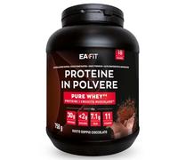 Proteine in Polvere Whey 750 g Gusto Doppio Cioccolato | 30 g per Shaker Proteine | Whey Protein Concentrate e Isolate | BCAA + L-Glutammina + Taurina | Integratore per Massa Muscolare|Con 11 Vitamine