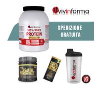 Proteine siero di latte Vivinforma 750g + Creatina 100g + Shaker 700 ml + OMAGGI