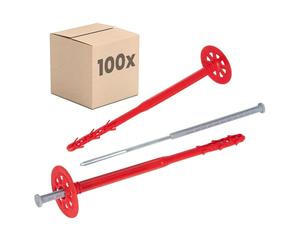 PROTEKTOR Tasselli isolanti 100 pezzi Ø10x260mm con chiodo in acciaio per ETICS e per il fissaggio dell'isolamento delle facciate, tasselli antiurto certificati ETA tasselli termici