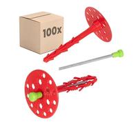 PROTEKTOR Tasselli isolanti 100 pezzi Ø8x180mm con chiodo in acciaio per ETICS e per il fissaggio dell'isolamento delle facciate, tasselli antiurto certificati ETA tasselli termici