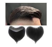Protesi Capelli Uomo Attaccatura dei capelli da uomo Toupee 6" Parrucchino frontale Densità 100% Capelli umani Parrucca Forma frontale a V 0,05-0,14 mm Pelle sottile Base in PU # 1B Parrucchino da uom