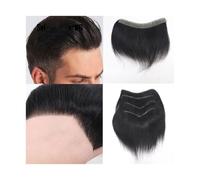 Protesi Capelli Uomo Parrucca for capelli umani da uomo, con toppa a V, invisibile, senza cuciture, in pelle, in poliuretano integrale. Toupee da Uomo(16x3)