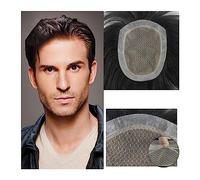 Protesi Capelli Uomo Parrucchino da uomo Parrucchino di ricambio Parrucchino biologico for cuoio capelluto fatto a mano Protesi for capelli umani maschili Sistemi di capelli lisci naturali traspiranti