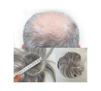 Protesi Capelli Uomo Toupet for capelli calvi da uomo, 3,15x3,15 pollici, base in pelle sottile PU, toppe for capelli da uomo, sistemi di sostituzione for toupet con capelli umani da 6 pollici Toupee