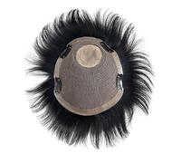 Protesi capillare in PU con base intorno all'uomo, toupet for uomo in capelli umani con 4 clip, parte superiore in pizzo traspirante Attaccatura Capelli Sottile(13x18cm)