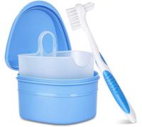 Protesi Cleanning Set Protesi Pulizia Di Protesi Dentiera Con Spazzola (Blue)