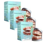 Protesi complete, soluzione flessibile per protesi totali, set di protesi in silicone per ribasatura, set di protesi complete personalizzate avanzate, set di dentiere, ideale per uomini (3 set)