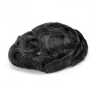 Protesi dei capelli degli uomini 0.1Mm Parrucca Della Pelle Durevole Parrucche 100% Naturale Sistema Dei Capelli Umani Protesi Capillare 30mm Onda 8x10#130#1B10