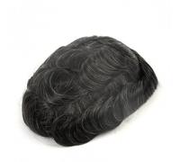 Protesi dei capelli degli uomini 0.1Mm Parrucca Della Pelle Durevole Parrucche 100% Naturale Sistema Dei Capelli Umani Protesi Capillare 30mm Onda 8x10#130#1B20