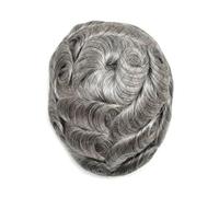 Protesi dei capelli degli uomini 0.1Mm Parrucca Della Pelle Durevole Parrucche 100% Naturale Sistema Dei Capelli Umani Protesi Capillare 30mm Onda 8x10#130#1B80