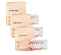 Protesi Dentarie Complete (Arcata Superiore e Inferiore), Kit di Ribasatura, Set di Decorazione per Protesi, Faccette Dentali a Incastro (Snap-in), Morbide e Confortevoli (3 set)